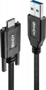 Kabel USB Lindy USB A - USB C 1m czarny 1