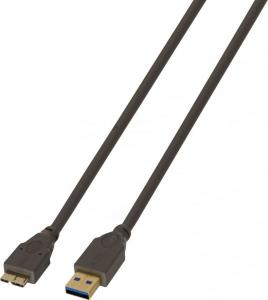 Kabel USB Lindy USB A - microUSB B 2m antracytowy 1