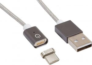 Kabel USB Realpower RealPower Magnetic tablet C - USB cable - USB (M) to USB-C (M) magnetic - 2.1 A - 1 m 1