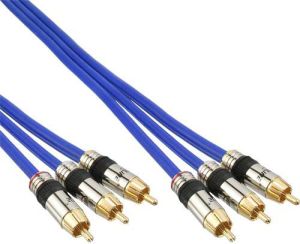 Kabel InLine RCA (Cinch) x3 - RCA (Cinch) x3 0.5m niebieski (89650P) 1