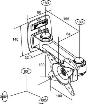 InLine Uchwyt ścienny 23106A 13'' - 24'' 2
