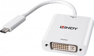 Adapter USB Lindy USB-C - DVI Biały  (43243) 1