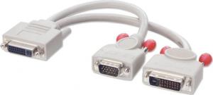 Adapter AV Lindy DVI-I - D-Sub (VGA) - DVI-D biały (41008) 1