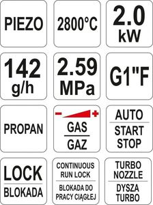 Yato Palnik gazowy turbo YT-36715 6