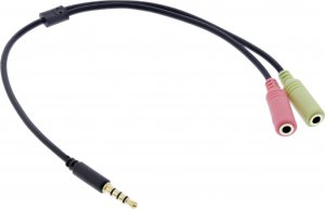 Kabel InLine Jack 3.5mm - Jack 3.5mm x2 0.15m czarny (99302I) 1