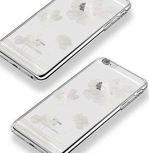 X-FITTED X-Fitted Plastic Case With Swarovski Crystals for Apple iPhone 6 / 6S Silver / Lotus 3