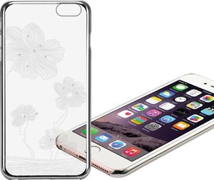 X-FITTED X-Fitted Plastic Case With Swarovski Crystals for Apple iPhone 6 / 6S Silver / Lotus 5