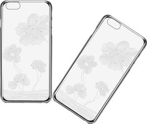 X-FITTED X-Fitted Plastic Case With Swarovski Crystals for Apple iPhone 6 / 6S Silver / Lotus 7