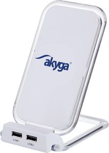 Ładowarka Akyga AK-QI-03 Indukcyjna 2x USB-A 1.5 A (AK-QI-03) 1