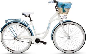 Goetze Rower miejski Blueberry 28" biało-niebieski z metalowym koszem 1