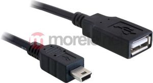 Kabel USB Delock USB 2.0 A/F - mini USB A/M 0.5 m 82905 1