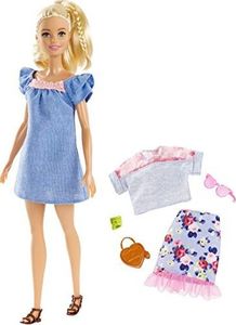 Lalka Barbie Mattel Fashionistas Modne przyjaciółki zestaw z niebieską spódnicą (FJF67/FRY79) 1