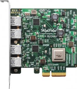 Kontroler Highpoint PCIe 3.0 x4 - 4x USB 3.2 Gen 2 RocketU (RU1344A) 2