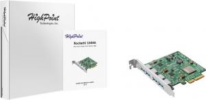 Kontroler Highpoint PCIe 3.0 x4 - 4x USB 3.2 Gen 2 RocketU (RU1344A) 4