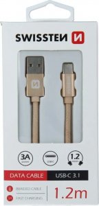 Kabel USB Swissten USB-A - USB-C 1.2 m Biały (SW-QU-TYPC-3.1-1.2m-SI) 2