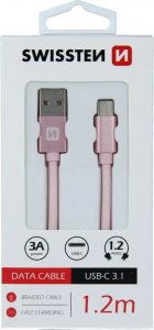 Kabel USB Swissten USB-A - USB-C 1.2 m Biały (SW-QU-TYPC-3.1-1.2m-SI) 3