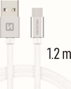 Kabel USB Swissten USB-A - USB-C 1.2 m Biały (SW-QU-TYPC-3.1-1.2m-SI) 6