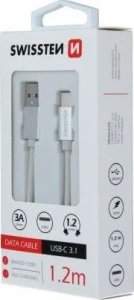 Kabel USB Swissten USB-A - USB-C 1.2 m Biały (SW-QU-TYPC-3.1-1.2m-SI) 10