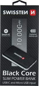 Powerbank Swissten Core Slim 10000 mAh Czarny  (SW-BCPWB-10000) 2