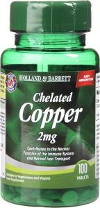 Holland & Barrett Miedź Chelat 2 mg 100 Tabletek (HB1330) 1