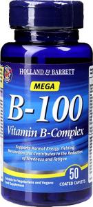 Holland & Barrett Mega B-100 Witamina B Complex 50 kaps. 1