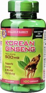 Holland & Barrett Żeń-szeń koreański 500 mg 100 kapsułek (HB18958) 1