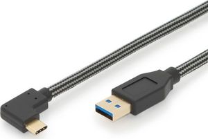 Kabel USB Ednet Kabel połączeniowy USB 3.1 Gen.2 SuperSpeed+ 10Gbps Typ USB C 90°/USB A M/M kątowy czarny 1m-84314 1