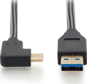 Kabel USB Ednet Kabel połączeniowy USB 3.1 Gen.2 SuperSpeed+ 10Gbps Typ USB C 90°/USB A M/M kątowy czarny 1m-84314 2