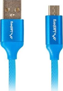 Kabel USB Lanberg microUSB - 1 m Niebieski (CA-USBM-20CU-0010-BL) 2