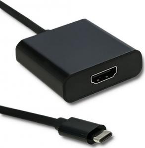 Kabel USB Qoltec USB-C - HDMI 0.23 m Czarny (50375) 2