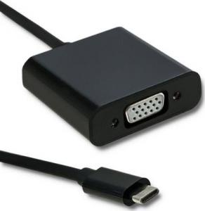 Adapter USB Qoltec USB-C - VGA Czarny  (50376) 1