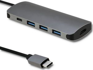 HUB USB Qoltec 1x USB-C  + 3x USB-A 3.0 (50381) 1