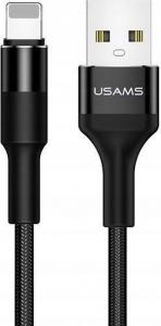 Kabel USB Usams USB-A - Lightning 1.2 m Czarny (SJ220IP01) 1