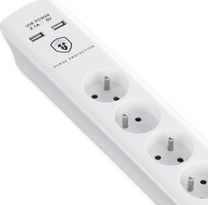 Listwa zasilająca Qoltec Quick Switch 8 gniazd 1.4 m biała (50268) 2