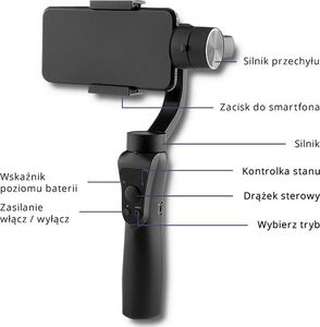 Gimbal Qoltec Qoltec Stabilizator obrazu Gimbal 3-osiowy BT 7