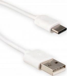 Kabel USB 4World USB-A - USB-C 0.3 m Biały (10322) 1