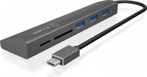 HUB USB Icy Box IcyBox 3-portowy Hub USB Type-C, czytnik kart SD/microSD 1