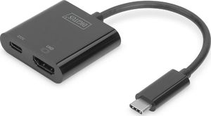 Stacja/replikator Digitus USB-C - HDMI + USB-C Czarny  (DA-70856) 1