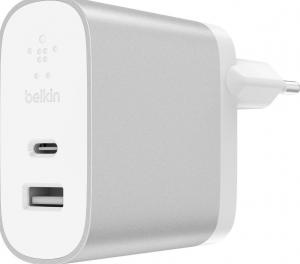 Ładowarka Belkin Boost Charge 27W USB-C+USB-A srebrna (F7U061vf-SLV) 1