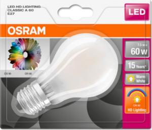 Osram LED STAR+ CL A CRI90GL FR 60 non-dim 7,5W/927 E27 3