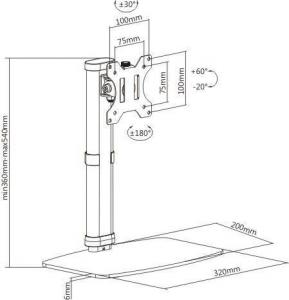 Techly Stojak biurkowy na monitor 17" - 27" (ICA-LCD 260) 9