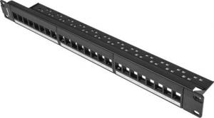 Lanberg Patch panel 1U 19" Pusty 24x slot keystone Czarny (PPKS-1124-B) 2