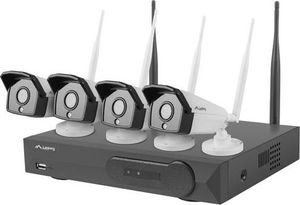 Kamera IP Lanberg Zestaw do monitoringu Rejestrator NVR 4 kanałowy WiFi + 4 kamery IP WiFi 2Mpx z akcesoriami -ICS-0404-0020 1