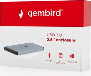 Kieszeń Gembird USB 3.0 na dysk HDD/SSD 2.5'' SATA, szczotkowane aluminium,szara (EE2-U3S-3-GR) 1