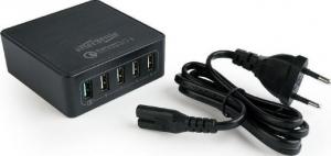 Ładowarka Energenie Gembird sieciowa ładowarka 230V -> Quick Charge 3.0, 5x USB, czarna 1