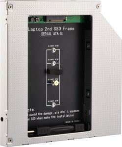 Kieszeń Gembird ramka 5.25 - M.2 SSD w miejsce CD/DVD 12.7mm (A-SATA12M2-01) 1