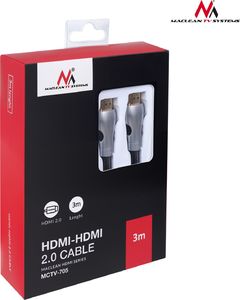 Kabel Maclean HDMI - HDMI 2m srebrny (MCTV-705) 3