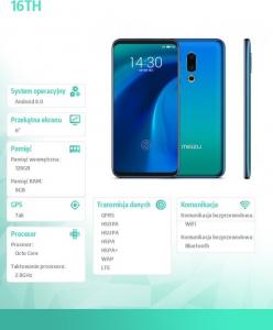 Smartfon Meizu 16TH 8/128GB Dual SIM Niebieski  (MEIZU16TH8/128BLUE) 3