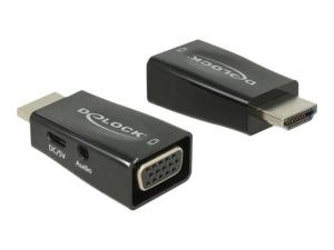 Adapter AV Delock HDMI - D-Sub (VGA) + Jack 3.5mm brązowy (65901) 1
