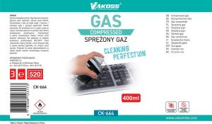 Vakoss Sprężone powietrze do usuwania kurzu 400 ml (CK-664) 2